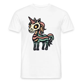 Einhorn Halloween Comic Lustig - Männer T-Shirt - Weiß - Vorne - AI Model Male 178 dark (178cm)