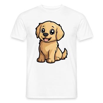 Golden Retriever Hund Comic Niedlich - Männer T-Shirt - Weiß - Vorne - AI Model Male 178 dark (178cm)