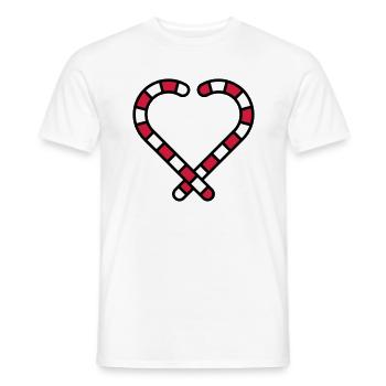 Candy Cane Heart - Men's T-Shirt - white - Front - AI Model Male 178 dark (178cm)