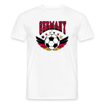 Fußball Shirt Germany Retro College Look Style - Männer T-Shirt - Weiß - Vorne - AI Model Male 178 dark (178cm)