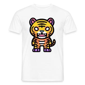 Tiger Halloween Comic - Men's T-Shirt - white - Front - AI Model Male 178 dark (178cm)