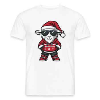 Ziege Weihnachten X-Mas - Männer T-Shirt - Weiß - Vorne - AI Model Male 178 dark (178cm)