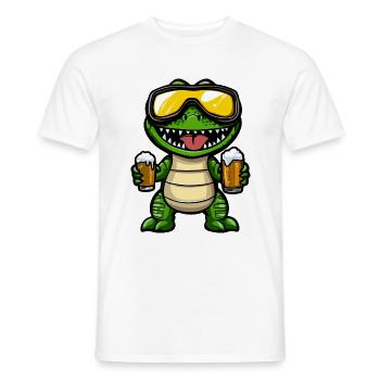 Alligator Ski Bier - Männer T-Shirt - Weiß - Vorne - AI Model Male 178 dark (178cm)