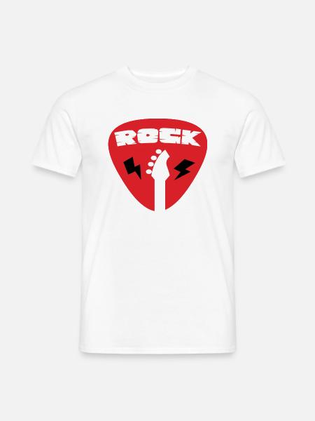rock guitar - Men's T-Shirt - white