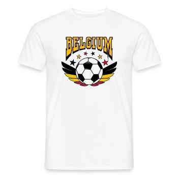 Belgien Fußball Retro College Look Style - Männer T-Shirt - Weiß - Vorne - AI Model Male 178 dark (178cm)