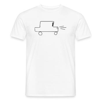 Véhicule de voiture - T-shirt homme - blanc - Devant - AI Model Male 178 dark (178cm)
