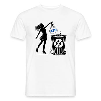 FCK AFD - Against the Right - keep your environment clean - Men's T-Shirt - white - Front - AI Model Male 178 dark (178cm)
