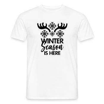 WINTER SEASON IS HERE geschenk - Männer T-Shirt - Weiß - Vorne - AI Model Male 178 dark (178cm)