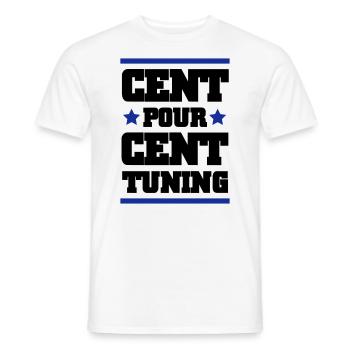 CENT POUR CENT TUNING - T-shirt homme - blanc - Devant - AI Model Male 178 dark (178cm)