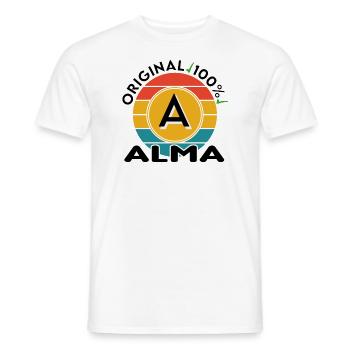 Alma - Männer T-Shirt - Weiß - Vorne - AI Model Male 178 dark (178cm)