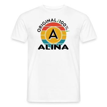 Alina - Männer T-Shirt - Weiß - Vorne - AI Model Male 178 dark (178cm)