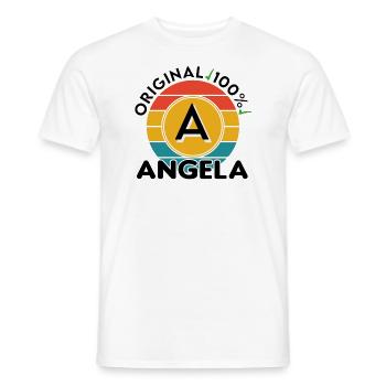 Angela - Männer T-Shirt - Weiß - Vorne - AI Model Male 178 dark (178cm)