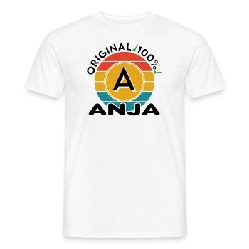 Anja - Männer T-Shirt - Weiß - Vorne - AI Model Male 178 dark (178cm)