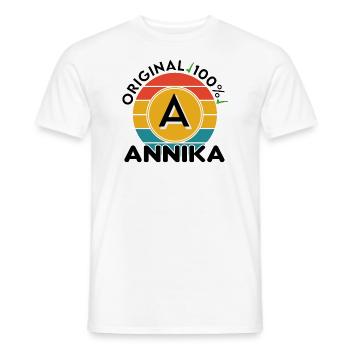 Annika - Männer T-Shirt - Weiß - Vorne - AI Model Male 178 dark (178cm)