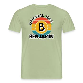 Benjamin - Männer T-Shirt - Sage - Vorne - AI Model Male 178 light (178cm)