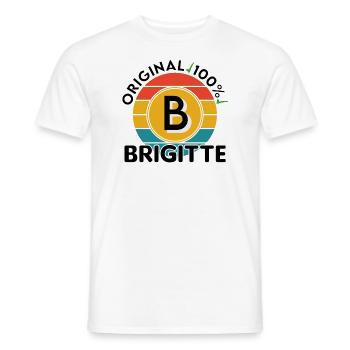 Brigitte - Männer T-Shirt - Weiß - Vorne - AI Model Male 178 dark (178cm)