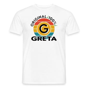 Greta - Männer T-Shirt - Weiß - Vorne - AI Model Male 178 dark (178cm)