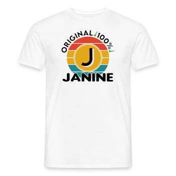 Janine - Männer T-Shirt - Weiß - Vorne - AI Model Male 178 dark (178cm)