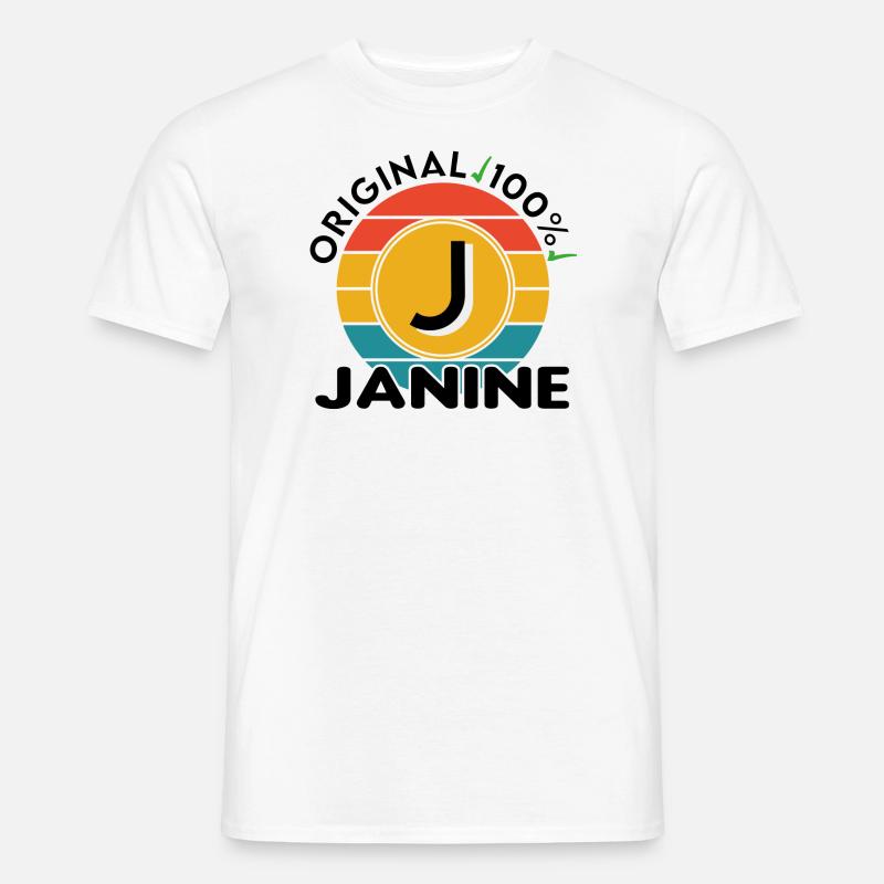 Janine - Männer T-Shirt - Weiß