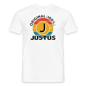Justus - Männer T-Shirt - Weiß - Vorne - AI Model Male 178 dark (178cm)