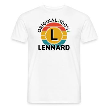 Lennard - Männer T-Shirt - Weiß - Vorne - AI Model Male 178 dark (178cm)
