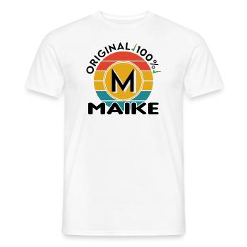Maike - Männer T-Shirt - Weiß - Vorne - AI Model Male 178 dark (178cm)