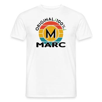 Marc - Männer T-Shirt - Weiß - Vorne - AI Model Male 178 dark (178cm)