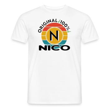 Nico - Männer T-Shirt - Weiß - Vorne - AI Model Male 178 dark (178cm)