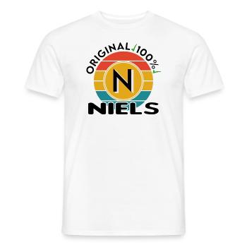 Niels - Männer T-Shirt - Weiß - Vorne - AI Model Male 178 dark (178cm)