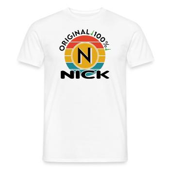 Nick - Männer T-Shirt - Weiß - Vorne - AI Model Male 178 dark (178cm)
