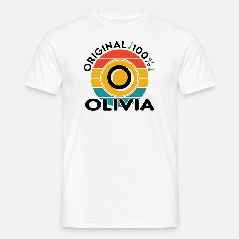Olivia - Männer T-Shirt - Weiß