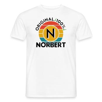 Norbert - Männer T-Shirt - Weiß - Vorne - AI Model Male 178 dark (178cm)