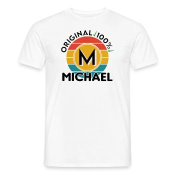 Michael - Männer T-Shirt - Weiß - Vorne - AI Model Male 178 dark (178cm)