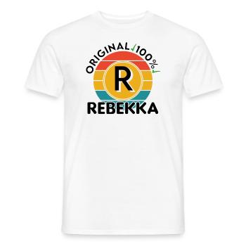 Rebekka - Männer T-Shirt - Weiß - Vorne - AI Model Male 178 dark (178cm)