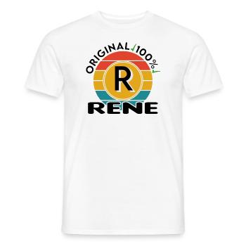 Rene - Männer T-Shirt - Weiß - Vorne - AI Model Male 178 dark (178cm)