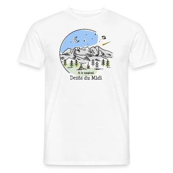 Dents du Midi Valais Hiking Mountaineering Souvenir - Men's T-Shirt - white - Front - AI Model Male 178 dark (178cm)