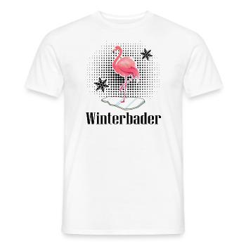 Winterbaden im Eiswasser Flamingo cool Eisbader - Männer T-Shirt - Weiß - Vorne - AI Model Male 178 dark (178cm)