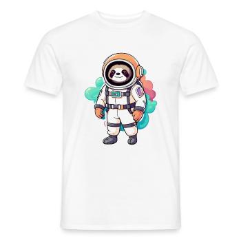 Faultier Astronaut Illustration - Männer T-Shirt - Weiß - Vorne - AI Model Male 178 dark (178cm)