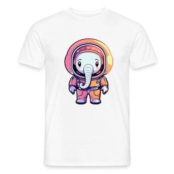 Elefant Astronaut Illustration - Männer T-Shirt - Weiß - Vorne - AI Model Male 178 dark (178cm)
