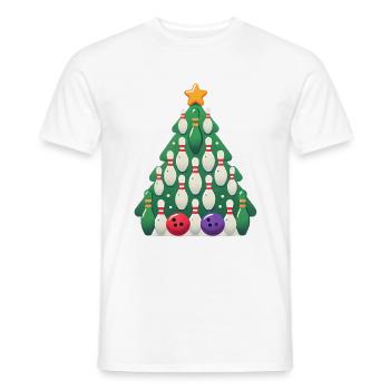Bowling Christmas Tree Holiday Design - Men's T-Shirt - white - Front - AI Model Male 178 dark (178cm)