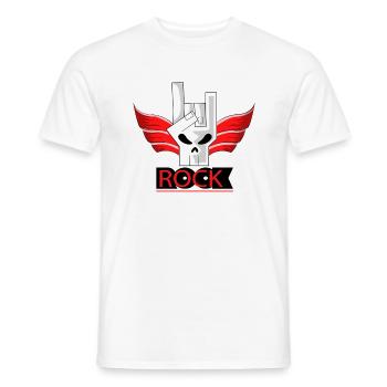 rock hand - Men's T-Shirt - white - Front - AI Model Male 178 dark (178cm)