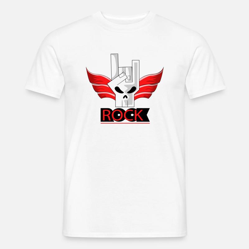 Rock Hand - Männer T-Shirt - Weiß