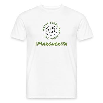 Pizza Margherita: Meine Liebe geht durch den Magen - Männer T-Shirt - Weiß - Vorne - AI Model Male 178 dark (178cm)