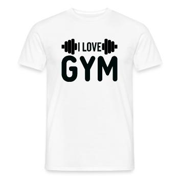 J’aime la gym - Citation d’entraînement physique - T-shirt homme - blanc - Devant - AI Model Male 178 dark (178cm)