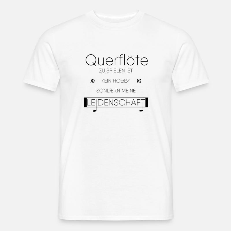 Querflöte Instrument Geschenk - Männer T-Shirt - Weiß