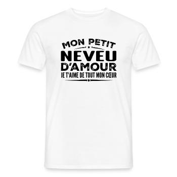 Geschenk Neffe der Liebe, ich liebe dich von ganzem Herzen - Männer T-Shirt - Weiß - Vorne - AI Model Male 178 dark (178cm)
