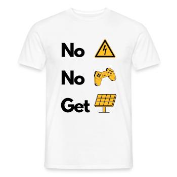 Game Electricity Voltage Solar Gift - Men's T-Shirt - white - Front - AI Model Male 178 dark (178cm)