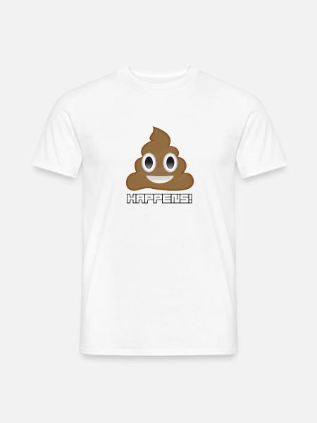 Emoji Poo sker sjovt - Mænd T-shirt - hvid