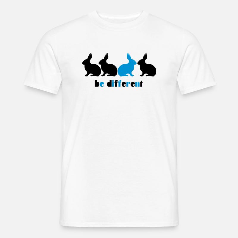 Be different Hase Bunny Unikat Einzigartig 2c - Männer T-Shirt - Weiß