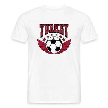 Fußball Shirt Turkey Retro College Look Style - Männer T-Shirt - Weiß - Vorne - AI Model Male 178 dark (178cm)